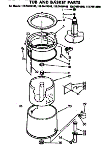 Tub And Basket Parts parts for Kenmore Washer 110.74414840 (11074414840, 110 74414840) from AppliancePartsPros.com
