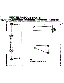 Miscellaneous Parts parts for Kenmore Washer 110.74414840 (11074414840, 110 74414840) from AppliancePartsPros.com