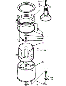 Tub & Basket Assembly parts for Kenmore Washer 110.74451100 (11074451100, 110 74451100) from AppliancePartsPros.com