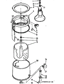 Tub And Basket Assembly parts for Kenmore Washer 110.74490210 (11074490210, 110 74490210) from AppliancePartsPros.com