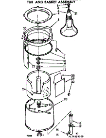 Tub And Basket Assembly parts for Kenmore Washer 110.74550100 (11074550100, 110 74550100) from AppliancePartsPros.com