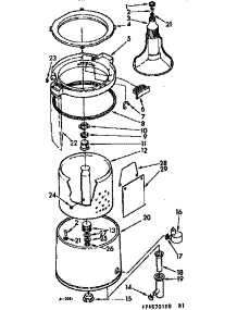 Tub & Basket Assm parts for Kenmore Washer 110.74570100 (11074570100, 110 74570100) from AppliancePartsPros.com