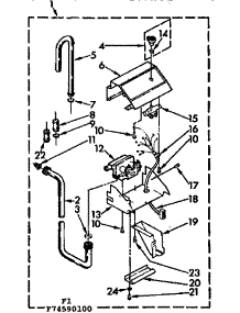 Water System parts for Kenmore Washer 110.74590600 (11074590600, 110 74590600) from AppliancePartsPros.com