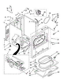 Cabinet Parts parts for Kenmore Dryer 110.74632301 (11074632301, 110 74632301) from AppliancePartsPros.com