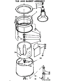 Tub And Basket Assembly parts for Kenmore Washer 110.74650100 (11074650100, 110 74650100) from AppliancePartsPros.com