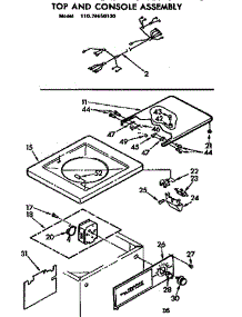 Top And Console Assembly parts for Kenmore Washer 110.74650130 (11074650130, 110 74650130) from AppliancePartsPros.com