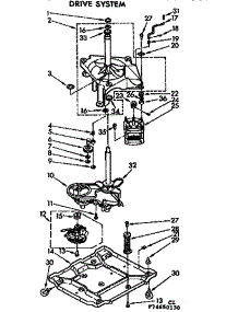 Drive System parts for Kenmore Washer 110.74650130 (11074650130, 110 74650130) from AppliancePartsPros.com