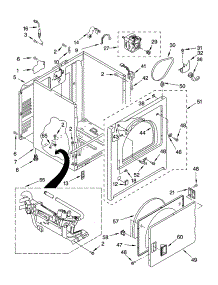 Cabinet Parts parts for Kenmore Dryer 110.74652400 (11074652400, 110 74652400) from AppliancePartsPros.com