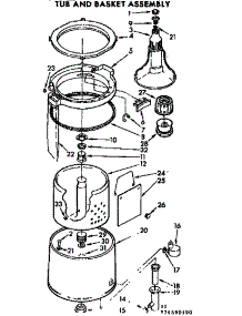 Tub And Basket Assembly parts for Kenmore Washer 110.74690400 (11074690400, 110 74690400) from AppliancePartsPros.com
