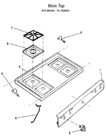 Main Top parts for Kenmore Range 628.7839093 (6287839093, 628 7839093) from AppliancePartsPros.com