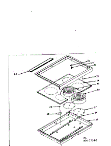 Main Top Cook Surface parts for Kenmore Cooktop 628.9107510 (6289107510, 628 9107510) from AppliancePartsPros.com