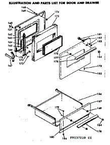 Door And Drawer parts for Kenmore Range 628.9137210 (6289137210, 628 9137210) from AppliancePartsPros.com