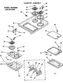 Cooktop Assembly parts for Kenmore Range 628.9297890 (6289297890, 628 9297890) from AppliancePartsPros.com