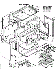 Body Assembly parts for Kenmore Range 628.9347160 (6289347160, 628 9347160) from AppliancePartsPros.com