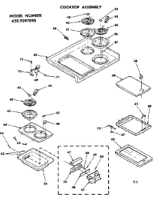 Cooktop Assembly parts for Kenmore Range 628.9397890 (6289397890, 628 9397890) from AppliancePartsPros.com