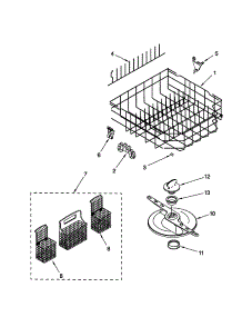 Lower Dishrack parts for Kenmore Dishwasher 665.16819990 (66516819990, 665 16819990) from AppliancePartsPros.com