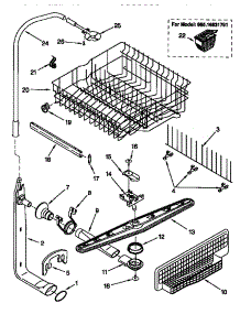 Upper Dishrack And Water Feed parts for Kenmore Dishwasher 665.16831791 (66516831791, 665 16831791) from AppliancePartsPros.com