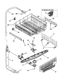 Upper Dishrack And Water Feed parts for Kenmore Dishwasher 665.16862990 (66516862990, 665 16862990) from AppliancePartsPros.com