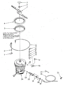 Heater, Pump And Lower Sprayarm parts for Kenmore Dishwasher 665.1687582 (6651687582, 665 1687582) from AppliancePartsPros.com