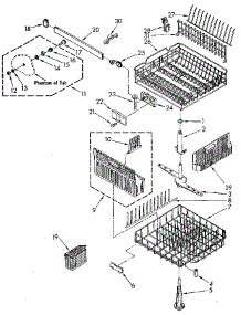 Dishrack parts for Kenmore Dishwasher 665.1687583 (6651687583, 665 1687583) from AppliancePartsPros.com