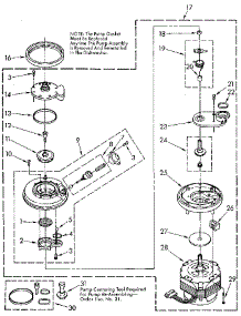 Pump And Motor parts for Kenmore Dishwasher 665.1687583 (6651687583, 665 1687583) from AppliancePartsPros.com