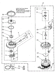 Pump And Motor parts for Kenmore Dishwasher 665.1688582 (6651688582, 665 1688582) from AppliancePartsPros.com