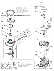 Pump And Motor parts for Kenmore Dishwasher 665.1688584 (6651688584, 665 1688584) from AppliancePartsPros.com