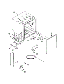 Tub And Frame parts for Kenmore Dishwasher 665.16887000 (66516887000, 665 16887000) from AppliancePartsPros.com