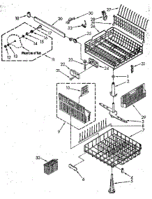 Dishrack parts for Kenmore Dishwasher 665.1690190 (6651690190, 665 1690190) from AppliancePartsPros.com