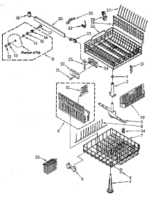 Dishrack parts for Kenmore Dishwasher 665.1690191 (6651690191, 665 1690191) from AppliancePartsPros.com