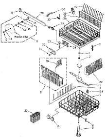 Dishrack parts for Kenmore Dishwasher 665.1690192 (6651690192, 665 1690192) from AppliancePartsPros.com