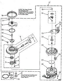 Pump And Motor parts for Kenmore Dishwasher 665.1690591 (6651690591, 665 1690591) from AppliancePartsPros.com