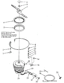 Heater, Pump And Lower Sprayarm parts for Kenmore Dishwasher 665.1690592 (6651690592, 665 1690592) from AppliancePartsPros.com