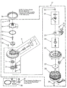 Pump And Motor parts for Kenmore Dishwasher 665.1690592 (6651690592, 665 1690592) from AppliancePartsPros.com