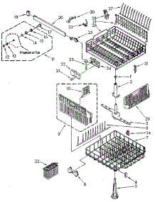 Dishrack parts for Kenmore Dishwasher 665.1690592 (6651690592, 665 1690592) from AppliancePartsPros.com