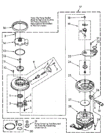Pump And Motor parts for Kenmore Dishwasher 665.1691190 (6651691190, 665 1691190) from AppliancePartsPros.com