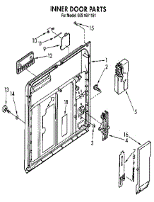 Inner Door parts for Kenmore Dishwasher 665.1691191 (6651691191, 665 1691191) from AppliancePartsPros.com