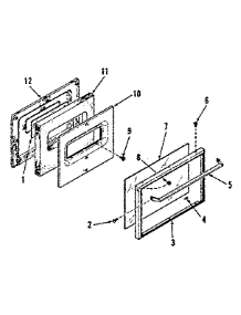 Model Numbers 911.6288411, 911.6348411 Oven Door Section parts for Kenmore Range 911.6228411 (9116228411, 911 6228411) from AppliancePartsPros.com