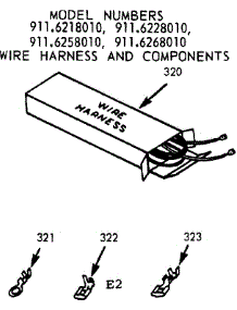 Wire Harness And Components parts for Kenmore Range 911.6258010 (9116258010, 911 6258010) from AppliancePartsPros.com