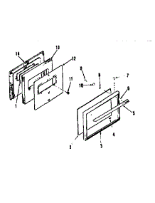 Oven Door Section parts for Kenmore Range 911.6258610 (9116258610, 911 6258610) from AppliancePartsPros.com