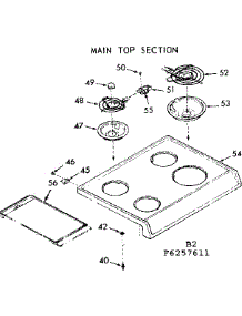 Main Top Section parts for Kenmore Range 911.6267611 (9116267611, 911 6267611) from AppliancePartsPros.com