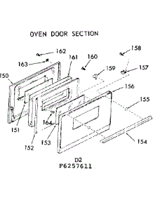 Oven Door Section parts for Kenmore Range 911.6267611 (9116267611, 911 6267611) from AppliancePartsPros.com
