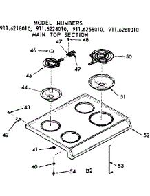Main Top Section parts for Kenmore Range 911.6268010 (9116268010, 911 6268010) from AppliancePartsPros.com