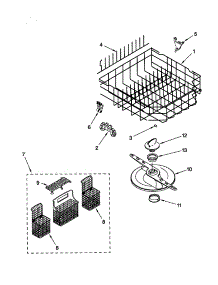 Lower Dishrack parts for Kenmore Dishwasher 665.15834000 (66515834000, 665 15834000) from AppliancePartsPros.com