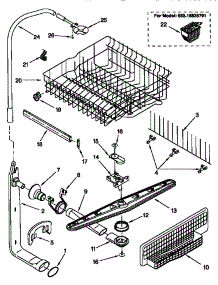 Upper Dishrack And Water Feed parts for Kenmore Dishwasher 665.15835792 (66515835792, 665 15835792) from AppliancePartsPros.com