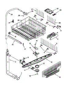 Upper Dishrack And Water Feed parts for Kenmore Dishwasher 665.15839000 (66515839000, 665 15839000) from AppliancePartsPros.com