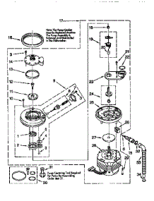 Pump And Motor parts for Kenmore Dishwasher 665.1584992 (6651584992, 665 1584992) from AppliancePartsPros.com