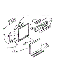 Frame And Console parts for Kenmore Dishwasher 665.1584992 (6651584992, 665 1584992) from AppliancePartsPros.com