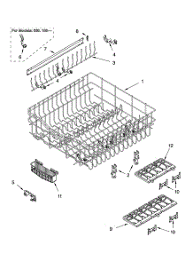 Upper Rack And Track Parts parts for Kenmore Dishwasher 665.15874000 (66515874000, 665 15874000) from AppliancePartsPros.com