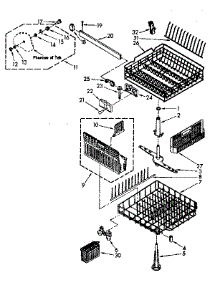 Dishrack Parts parts for Kenmore Dishwasher 665.1587981 (6651587981, 665 1587981) from AppliancePartsPros.com